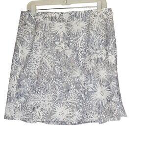 RipSkirt Large White Gray Floral Wrap Skirt Hook Loop Closure Surf Swim Hawaiian